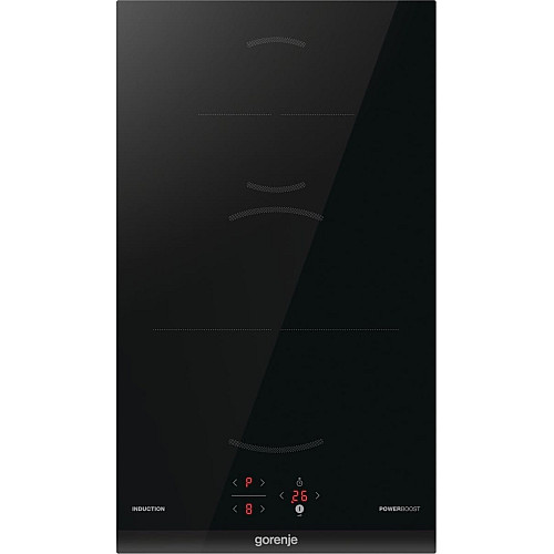 Варильна поверхня Gorenje індукційна, 30см, Доміно, PowerBoost, TouchControl, поєднання конфорок, чорний