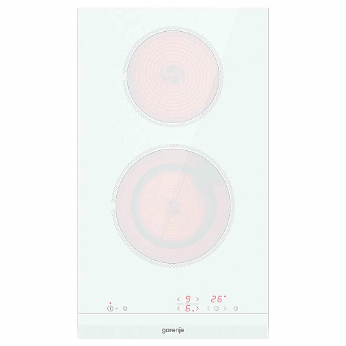 Варильна поверхня Gorenje електрична склокерамічна, 30см, Доміно, білий