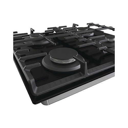 Варочная поверхность Gorenje газовая на стекле, 60см, чугун, черный