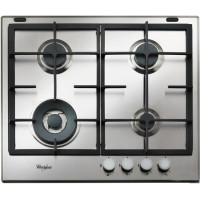 Варильна поверхня Whirlpool газова, 60см, чавун, конфорка з подвійним рядом полум'я, нерж