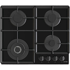 Варильна поверхня Gorenje газова на склі, 60см, чавун, чорний