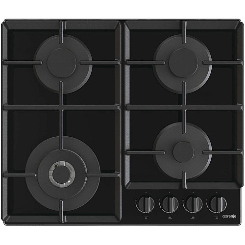 Варильна поверхня Gorenje газова на склі, 60см, чавун, чорний