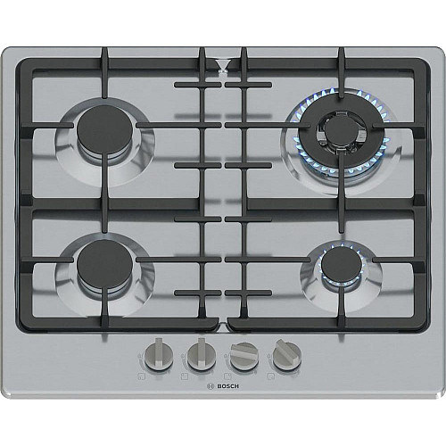 Варильна поверхня Bosch газова, 60см, чавун, WOK, нерж