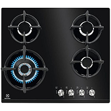 Варильна поверхня Electrolux газова на склі, 60см, чавун, чорний
