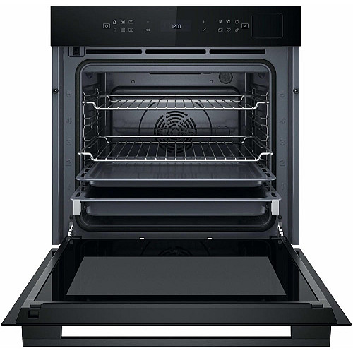 Духовой шкаф Whirlpool электрический, 73л, A+, дисплей, конвекция, пиролиз, телескопические направляющие, черный