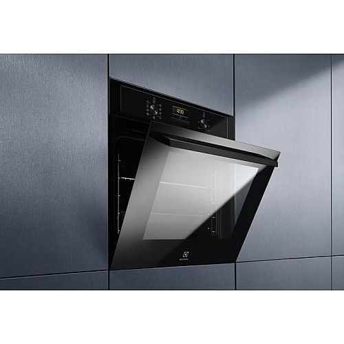 Духовой шкаф Electrolux электрический, 65л, A, дисплей, конвекция, телескопические направляющие, черный