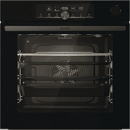 Духова шафа Gorenje електрична, 77л, A+, пара, дисплей, чорний