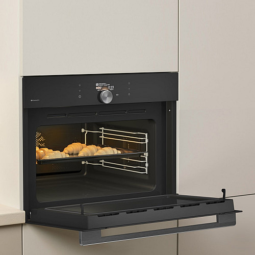 Духова шафа Gorenje електрична компактна, 50л, A+, дисплей, Wi-Fi, ф-ція мікрохвиль, чорний
