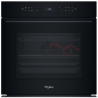 Духовой шкаф Whirlpool электрический, 73л, A+, дисплей, конвекция, пиролиз, телескопические направляющие, черный