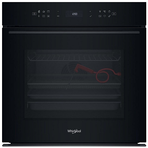 Духовой шкаф Whirlpool электрический, 73л, A+, дисплей, конвекция, пиролиз, телескопические направляющие, черный