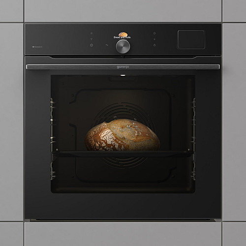 Духовой шкаф Gorenje электрический, 77л, A+, пар, дисплей, пиролиз, готов. на разных уровнях, черный