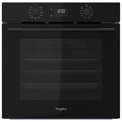 Духова шафа Whirlpool електрична, 71л, A+, дисплей, конвекція, телескопічні напрямні, чорний