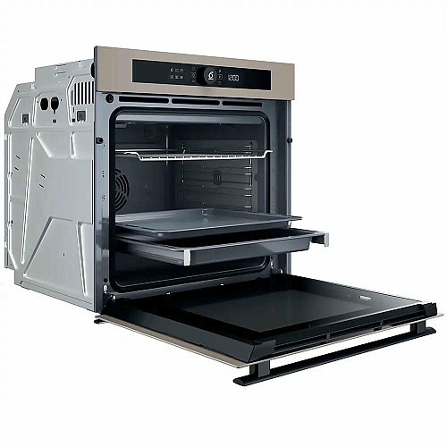 Духовой шкаф Whirlpool электрический, 73л, A+, дисплей, конвекция, телескопические направляющие, бежевый