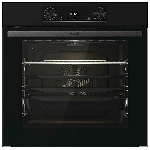 Духова шафа Gorenje електрична, 77л, A+, пара, дисплей, піроліз, чорний