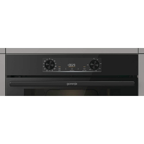 Духовой шкаф Gorenje электрический, 77л, A+, дисплей, IconLed, пиролиз, готов. на разных уровнях, черный