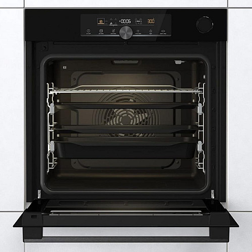 Духова шафа Gorenje електрична, 77л, A+, пара, дисплей, чорний