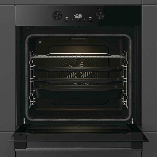 Духовой шкаф Gorenje электрический, 77л, A+, пар, дисплей, пиролиз, черный