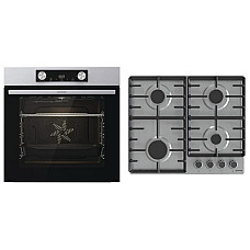 Комплект Gorenje (духовка електрична BO6737E02XK + варильна поверхня газова G642ABX), 743550, нерж.
