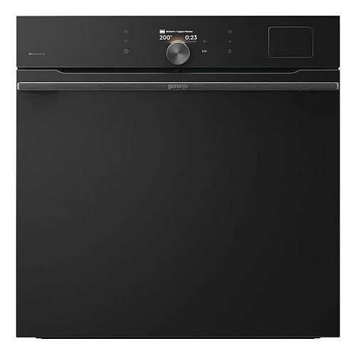 Духовой шкаф Gorenje электрический, 77л, A+, пар, дисплей, пиролиз, готов. на разных уровнях, черный