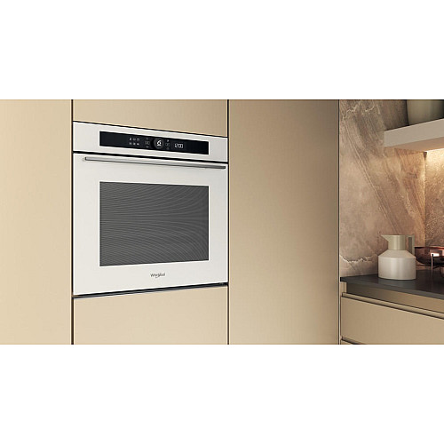 Духова шафа Whirlpool електрична, 73л, A+, дисплей, конвекція, піроліз, телескопічні напрямні, білий