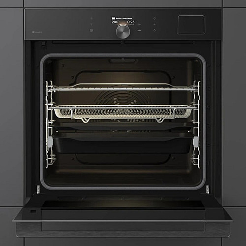 Духовой шкаф Gorenje электрический, 77л, A+, пар, дисплей, пиролиз, готов. на разных уровнях, черный