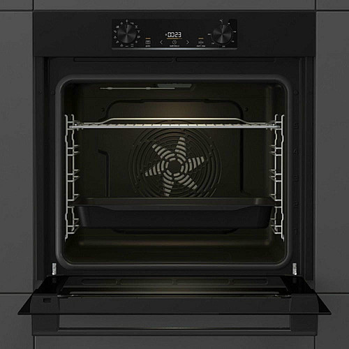 Духова шафа Gorenje електрична, 77л, A+, дисплей, IconLed, піроліз, чорний