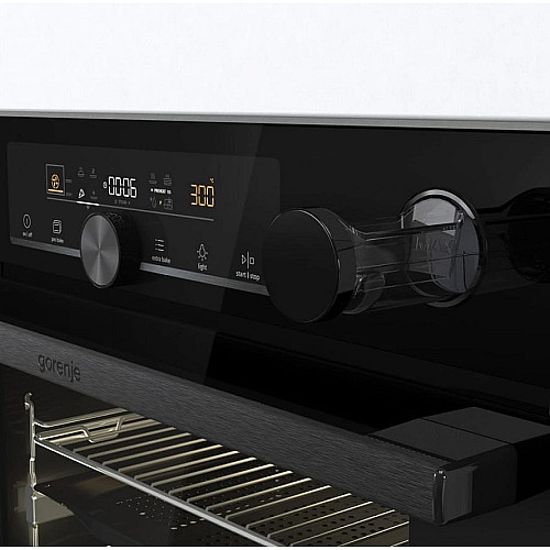 Духова шафа Gorenje електрична, 77л, A+, пара, дисплей, чорний