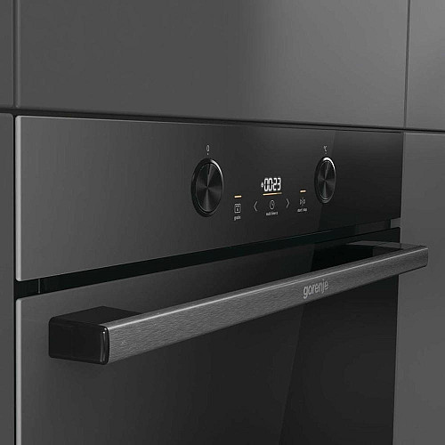 Духовой шкаф Gorenje электрический, 77л, A+, пар, дисплей, пиролиз, черный
