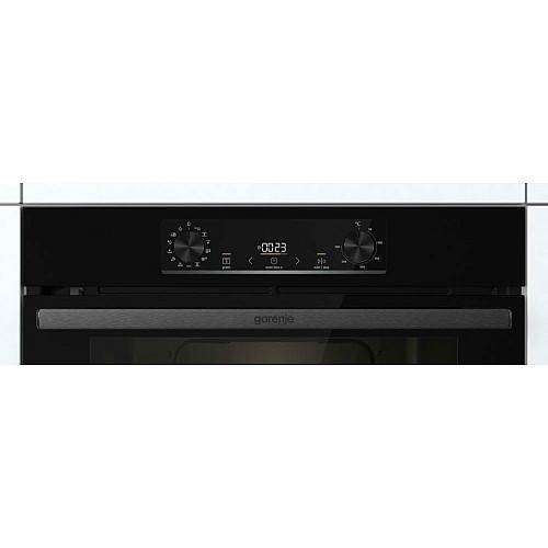 Духова шафа Gorenje електрична, 77л, A+, пара, дисплей, піроліз, чорний