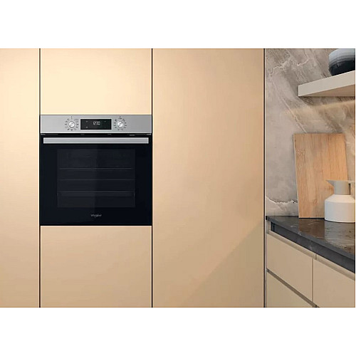 Духова шафа Whirlpool електрична, 71л, A+, дисплей, конвекція, телескопічні напрямні, нерж