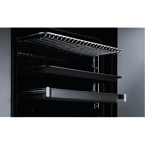 Духовой шкаф Electrolux электрический, 65л, А, пар, дисплей, конвекция, телескопические направляющие, черный