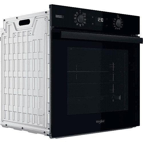 Духова шафа Whirlpool електрична, 71л, A+, дисплей, конвекція, телескопічні напрямні, пара, чорний