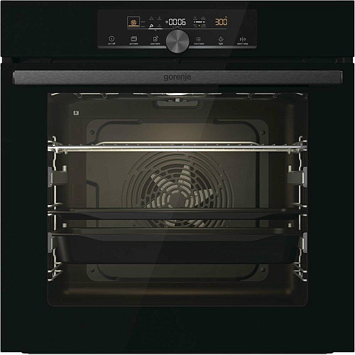 Духова шафа Gorenje електрична, 77л, A+, пара, дисплей, IconTouch, чорний