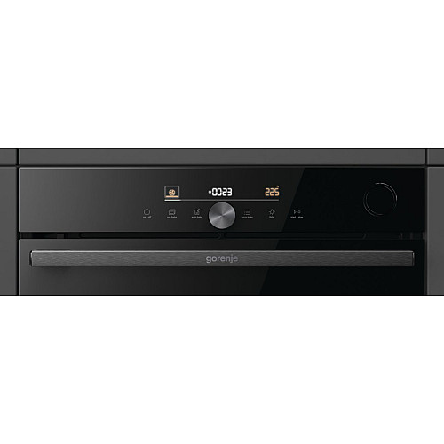 Духова шафа Gorenje електрична, 77л, A+, пара, дисплей, готування на різних рівнях, піроліз, Wi-Fi, чорний