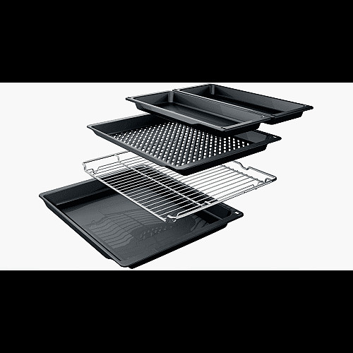 Духовой шкаф Bosch электрический, 76л, A, дисплей, конвекция, телескопические направляющие (2 уровня), черный