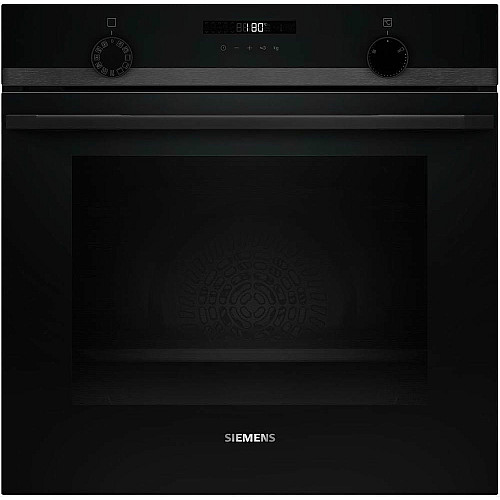 Духовой шкаф Siemens электрический, 76л, A, дисплей, конвекция, телескопические направляющие, черный