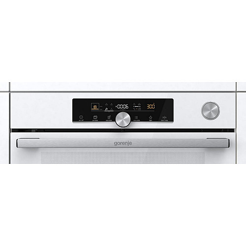 Духовой шкаф Gorenje электрический, 77л, A+, пар, дисплей, готовка на разных уровнях, пиролиз, белый