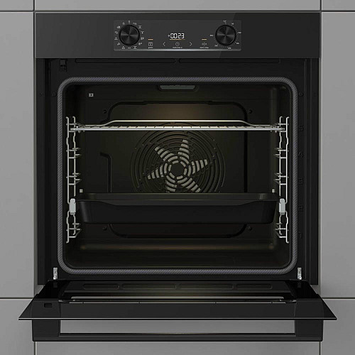 Духовой шкаф Gorenje электрический, 77л, A+, дисплей, IconLed, пиролиз, готов. на разных уровнях, черный