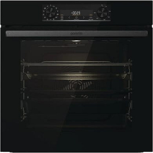 Духова шафа Gorenje електрична, 77л, A+, пара, дисплей, чорний