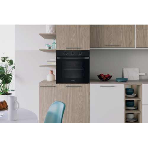 Духова шафа Indesit електрична, 66л, A, конвекція, чорний