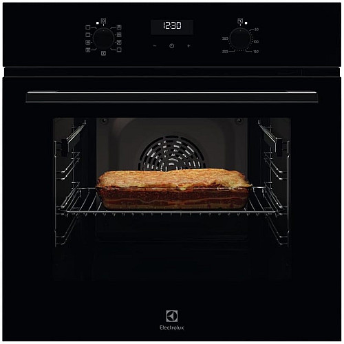 Духовой шкаф Electrolux электрический, 65л, A, дисплей, конвекция, телескопические направляющие, черный