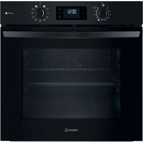 Духова шафа Indesit електрична, 71л, A+, дисплей, конвекція, чорний