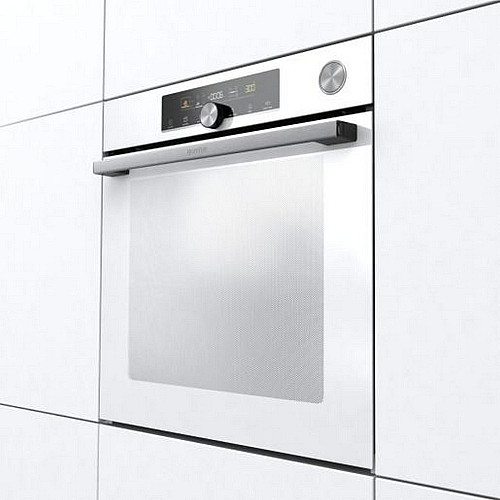 Духовой шкаф Gorenje электрический, 77л, A+, пар, дисплей, готовка на разных уровнях, пиролиз, белый