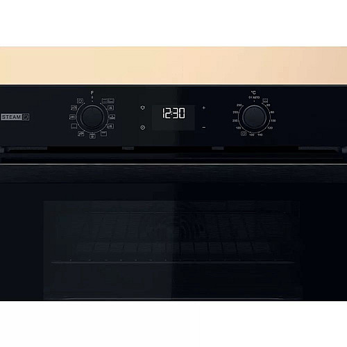 Духова шафа Whirlpool електрична, 71л, A+, дисплей, конвекція, телескопічні напрямні, пара, чорний