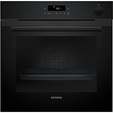 Духова шафа Siemens електрична, 71л, A+, пара, дисплей, конвекція, телескопічні напрямні, чорний