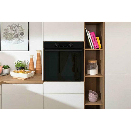 Духова шафа Gorenje електрична, 77л, A+, дисплей, IconLed, піроліз, чорний