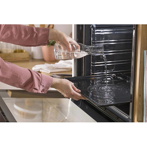 Духова шафа Gorenje електрична, 77л, A+, пара, дисплей, чорний