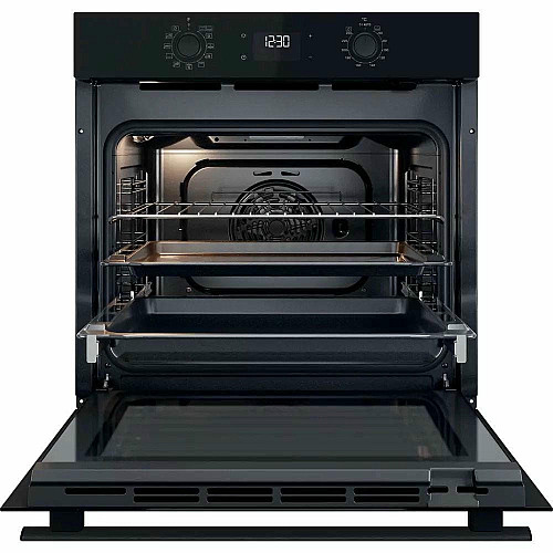 Духовой шкаф Whirlpool электрический, 71л, A+, дисплей, конвекция, телескопические направляющие, черный