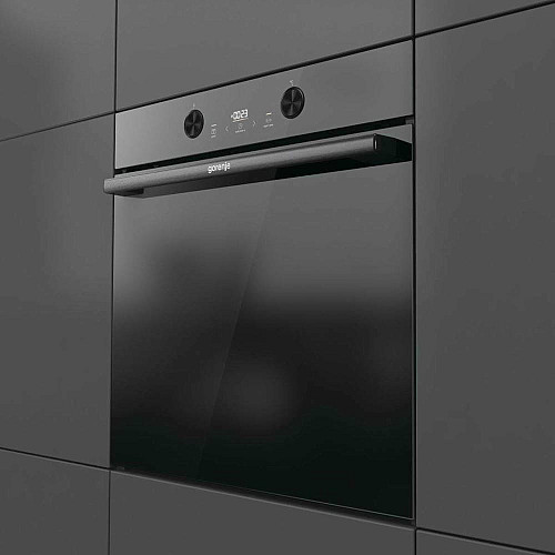 Духовой шкаф Gorenje электрический, 77л, A+, пар, дисплей, пиролиз, черный