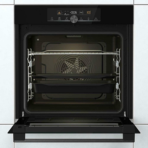 Духова шафа Gorenje електрична, 77л, A+, пара, дисплей, IconTouch, чорний